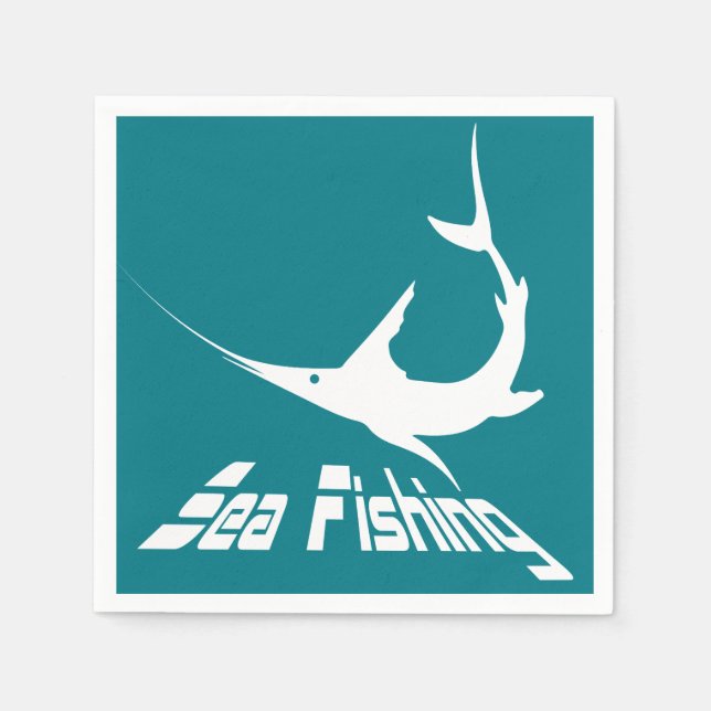 Serviette Jetable Marlin bleu (Devant)
