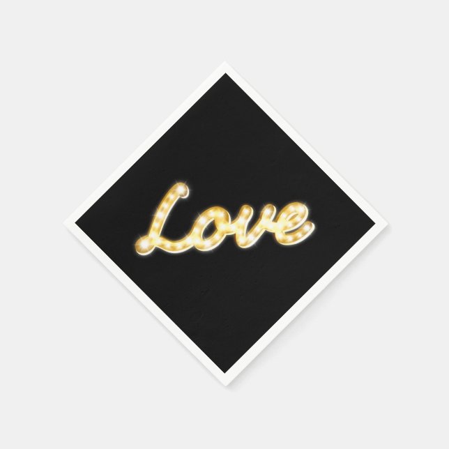 Serviette Jetable Marquee Lights Napkin - noir (Coin)