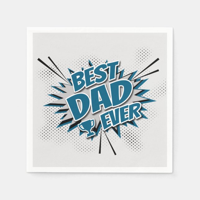 Serviette Jetable Meilleur papa jamais (Devant)