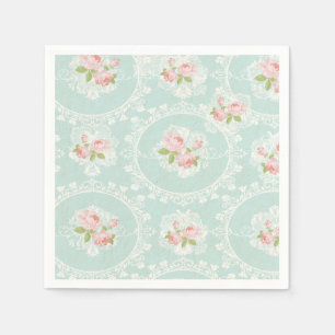 Serviette Jetable Menthe chic minable et serviettes roses de