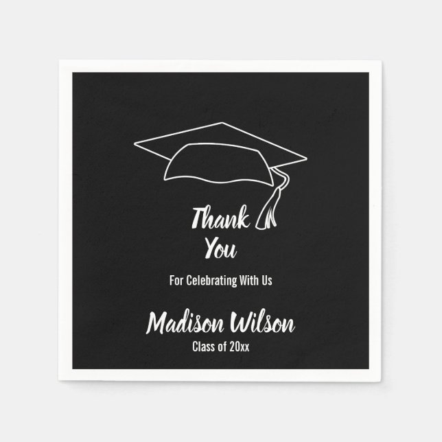 Serviette Jetable Merci de graduation personnalisé (Devant)