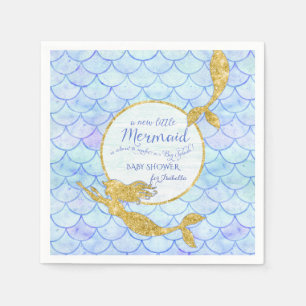 Serviette Jetable Mermaides Mignonnes Écailles de Poisson Faux Paill