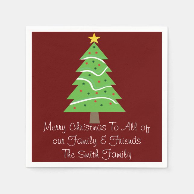 Serviette Jetable Message de Noël personnalisé (Devant)