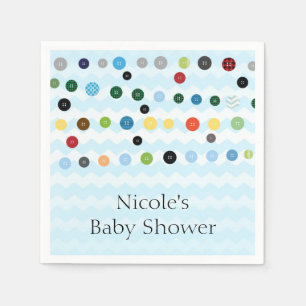 Serviette Jetable Mignon comme un bouton bleu Baby Shower Party
