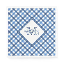 Minuscules de nom en vichy diamant bleu