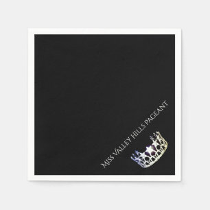 Serviette Jetable Miss USA Silver Crown Paper Party Napkins