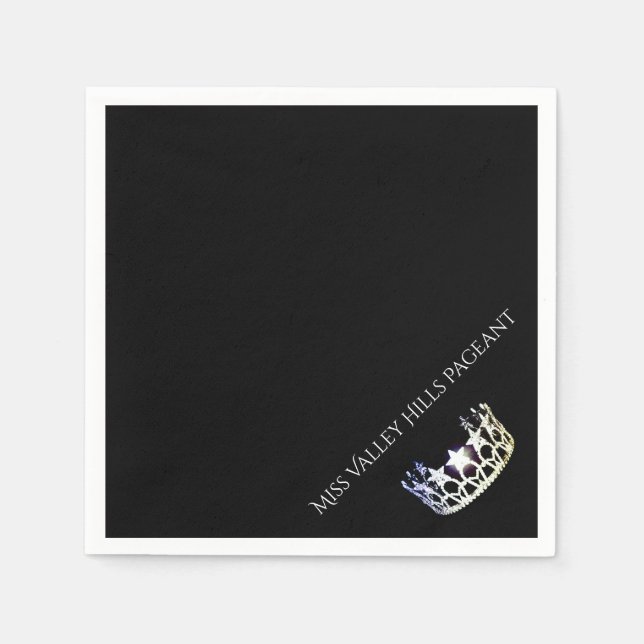 Serviette Jetable Miss USA Silver Crown Paper Party Napkins (Devant)