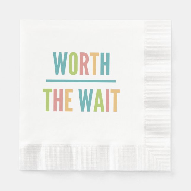 Serviette Jetable Modern Worth the Wait - Adoption, Nouveau bébé (Devant)