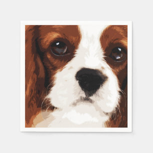 Serviette Jetable moderne brun Cavalier King Charles Spaniel