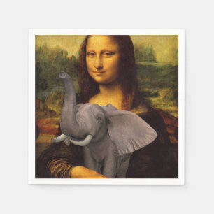 Serviette Jetable Mona Lisa douce aime l'éléphant