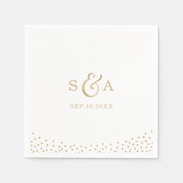 Serviette Jetable Monogramme de calligraphie de parties scintillant  (Devant)