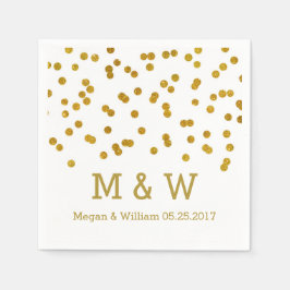 Serviette Jetable Monogramme Mariage Gold Confetti