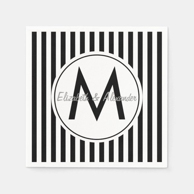 Serviette Jetable Monogramme moderne sur mesure (Devant)
