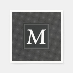 Serviette Jetable Monogramme motif des cercles de charbon
