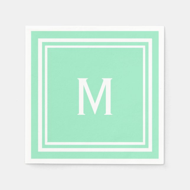 Serviette Jetable Monogramme personnalisé moderne et élégant (Devant)
