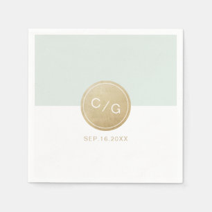 Serviette Jetable Monographie de mariage moderne minimaliste modifia