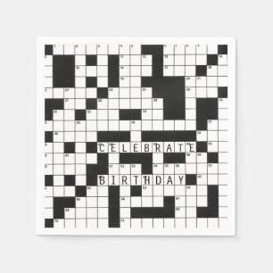 Serviette Jetable mot croisé puzzle pour la fête d'anniversaire