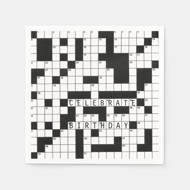 Serviette Jetable mot croisé puzzle pour la fête d'anniversaire (Devant)