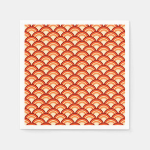 Serviette Jetable Motif à vagues Art déco - mandarine orange
