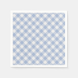 Serviette Jetable Motif classique En vichy bleu coché