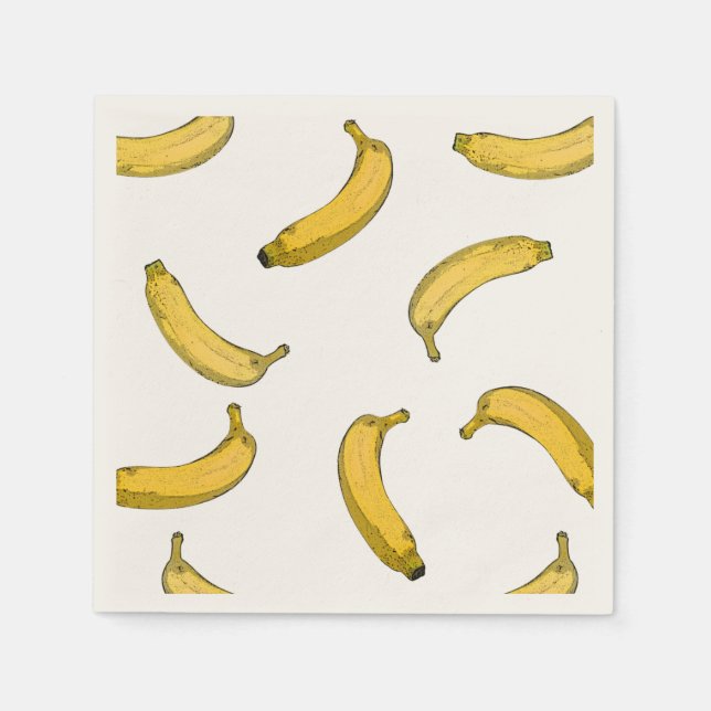 Serviette Jetable motif de banane (Devant)