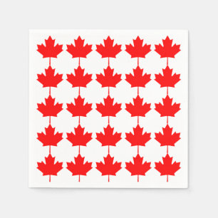 Serviette Jetable Motif de feuille d'érable rouge du Canada
