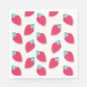 Serviette Jetable Motif de fruits de fraise cuite