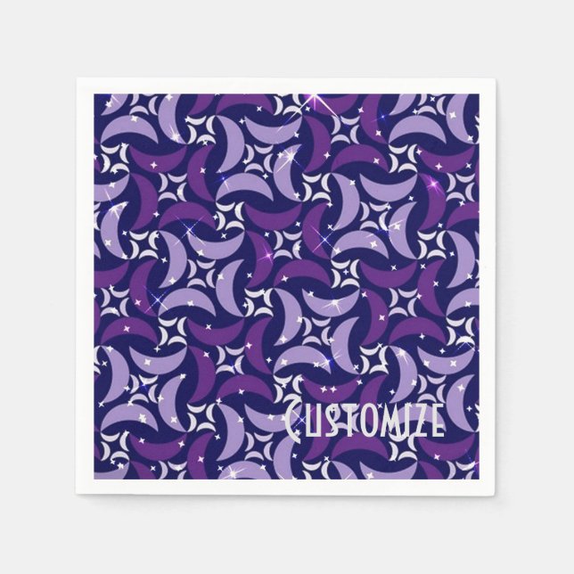 Serviette Jetable Motif de lune mystique violet serviettes (Devant)