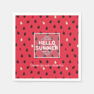 Serviette Jetable Motif de pastèque, heure d'été Personnalisé