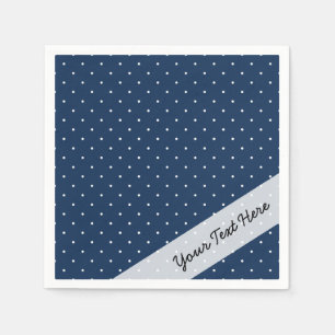 Serviette Jetable motif de pois blanc minuscule élégant de bleu