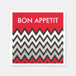 Serviette Jetable Motif de ZIGZAG - gris blanc noir + votre idée