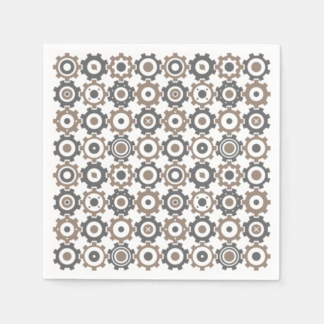 Serviette Jetable Motif d'engrenages (Devant)
