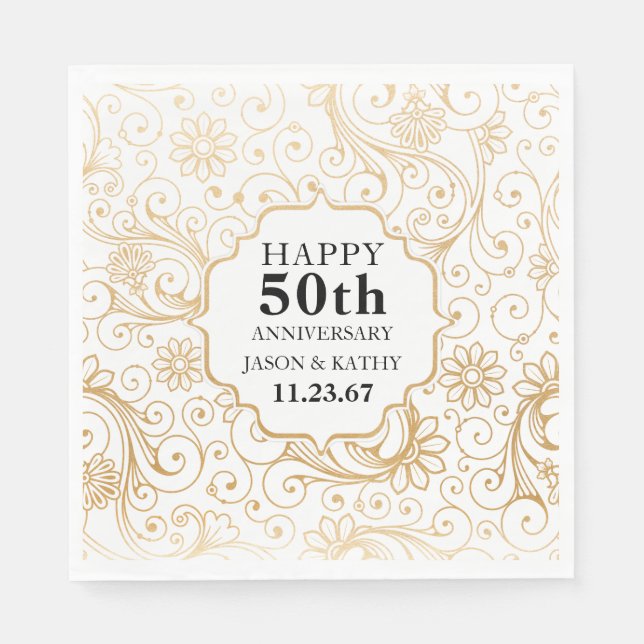 Serviette Jetable motif du tournoi d'or du 50e anniversaire (Devant)