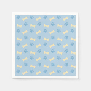Serviette Jetable Motif Empreinte de patte bleu