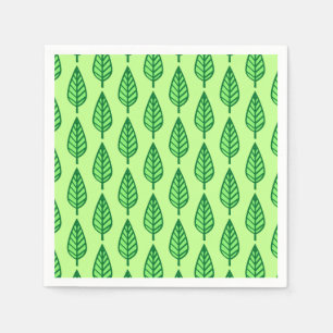Serviette Jetable Motif en feuille de hêtre - nuances vertes
