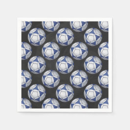 Serviette Jetable Motif Futbal bleu et blanc