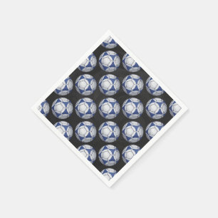 Serviette Jetable Motif Futbal bleu et blanc