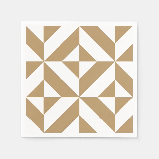 Serviette Jetable Motif géométrique Brown (Devant)