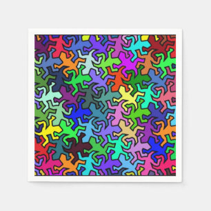 Serviette Jetable Motif Mosaic Geckos - couleur