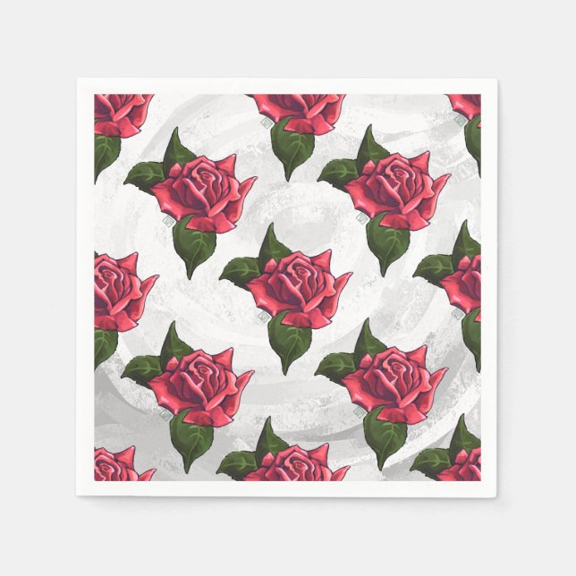 Serviette Jetable Motif rose (Devant)