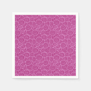 Serviette Jetable Motif tourbillon japonais - bordeaux et rose pâle
