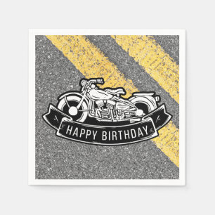 Serviette Jetable Motorcycle Biker Bonne fête d'anniversaire service