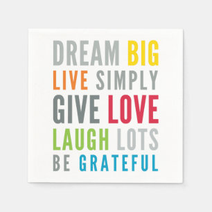Serviette Jetable MOTS MOTIVÉS À AIMER PAR LA typographie moderne