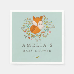 Serviette Jetable Mouchoir de Baby Shower Renard des Bois Sucré