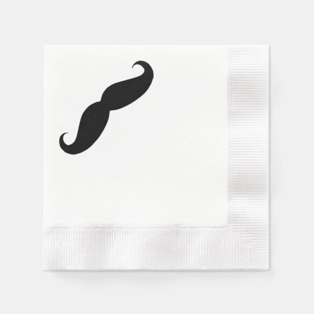 Serviette Jetable Moustache serviettes (Devant)