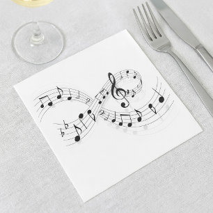 Serviette Jetable Mouvement De Notes Musicales Sur Un Papier De Serv