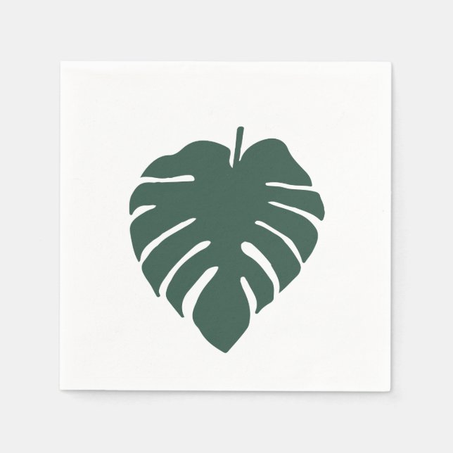 Serviette Jetable Napkin en feuille de monstère tropicale (Devant)