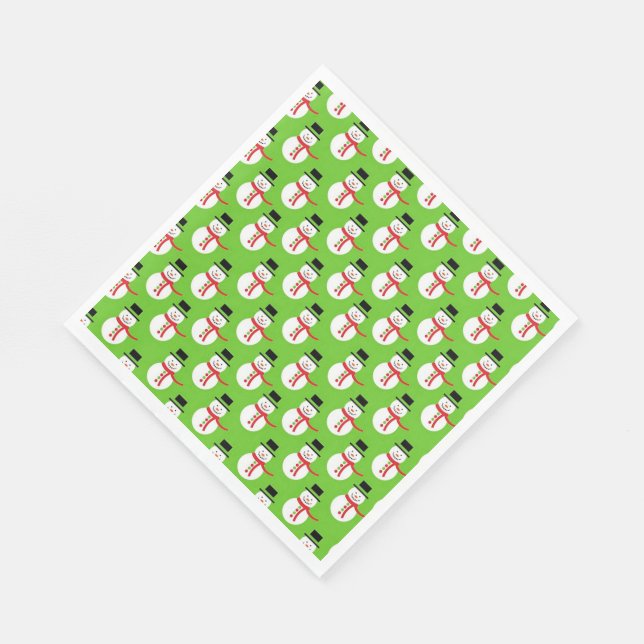 Serviette Jetable Napkin standard blanc de Noël/neige (Coin)