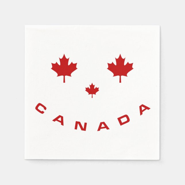 Serviette Jetable Napkins Canada Smile (Devant)