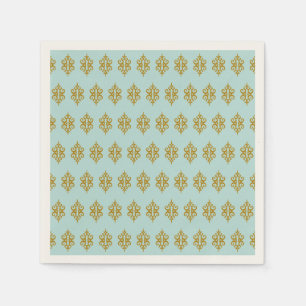 Serviette Jetable Naples Aqua Lace
